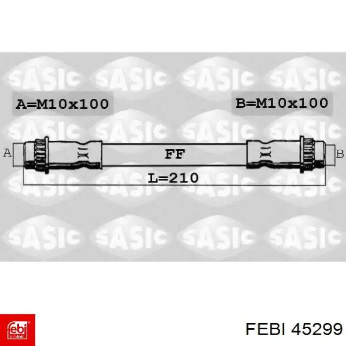Гнучка гальмівна трубка задня Febi 45299