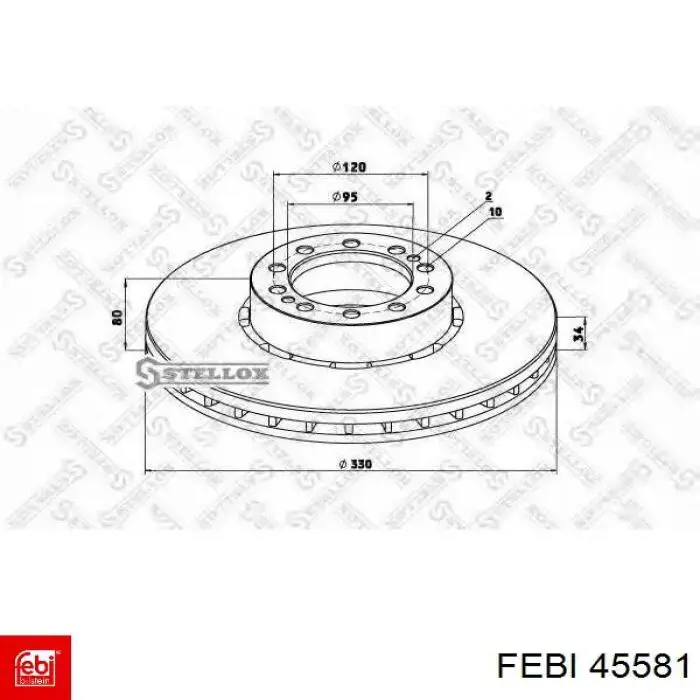 Диск переднього гальма Febi 45581 ціна, від 76.87 USD
