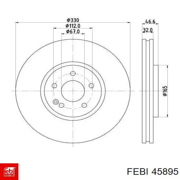 Купити 45895 Febi Ротор гальмівний