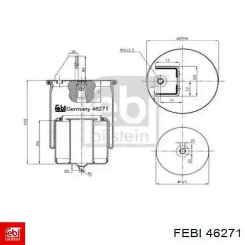 Пневмоподушка/Пневморессора моста Febi 46271 ціна, від 105.38 USD