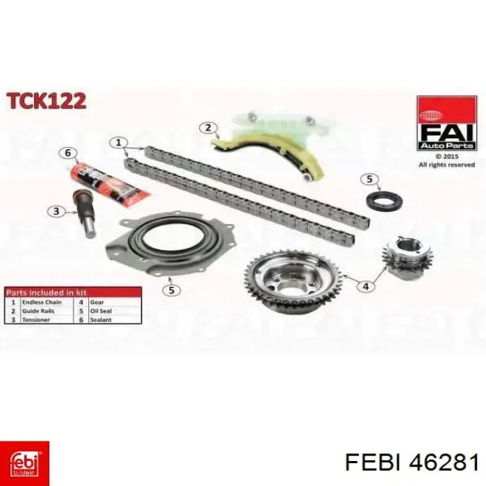 Купити 46281 Febi Комплект ланцюга ГРМ