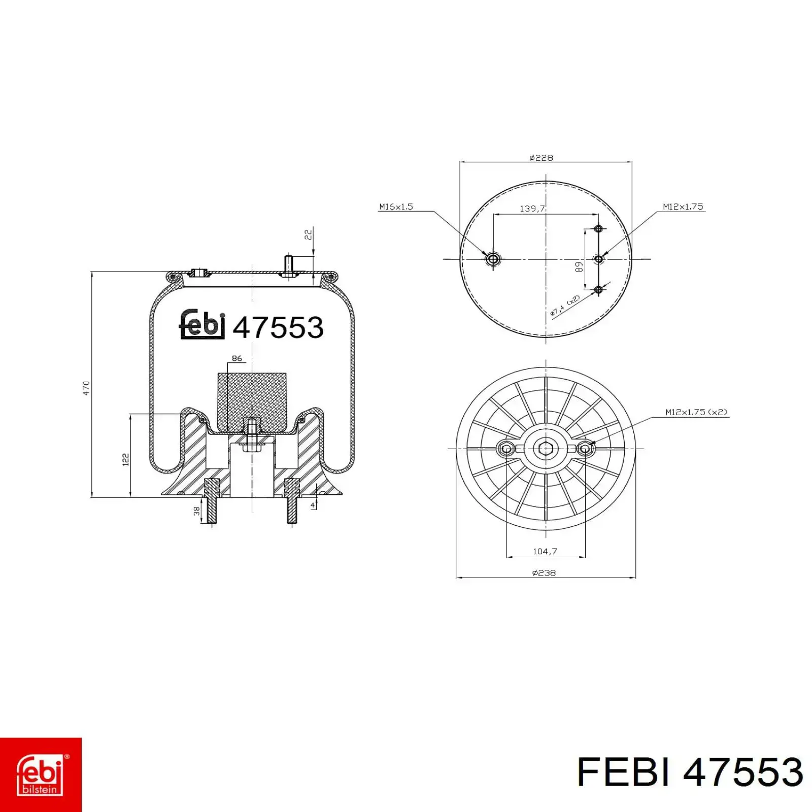 Пневморессора задня DAF 1405407 ціна, від 172.49 USD