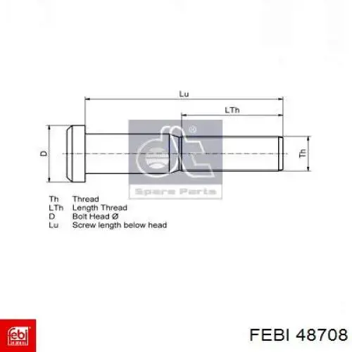 Шпилька колісна, задня Febi 48708 ціна, від 4.34 USD