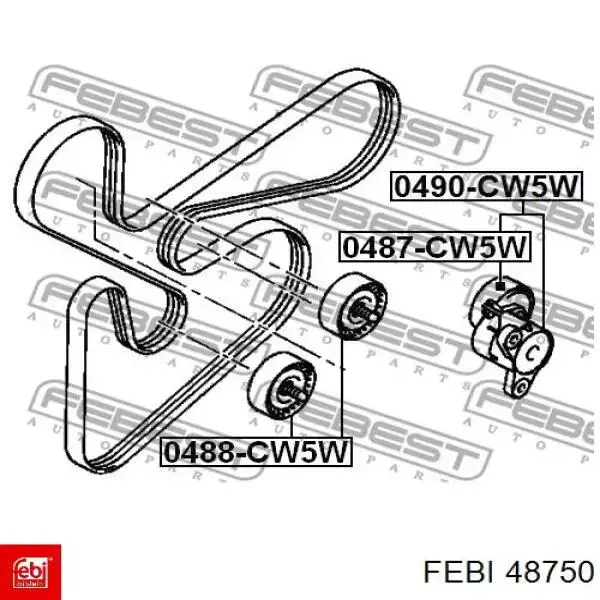 Натягувач приводного ременя Febi 48750 ціна, від 40.90 USD