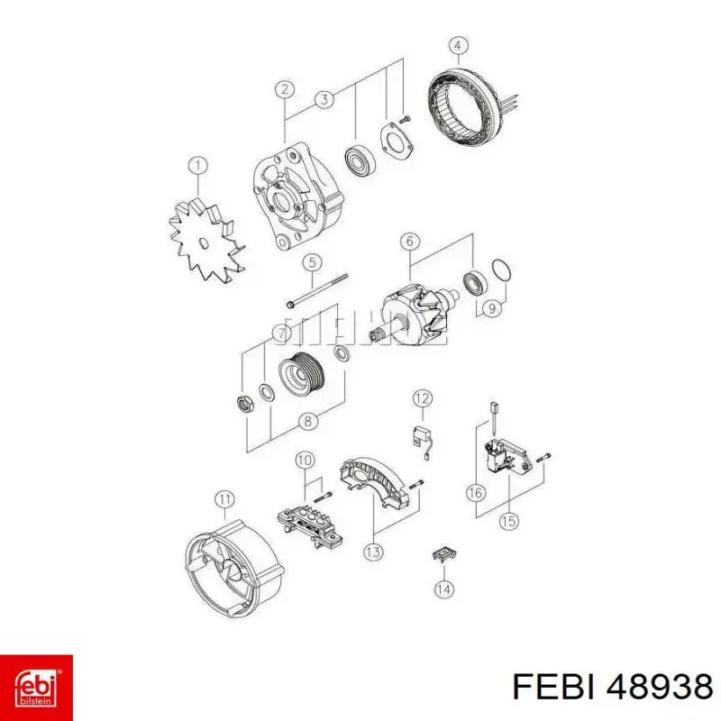 Генератор Febi 48938 ціна, від 146.31 USD