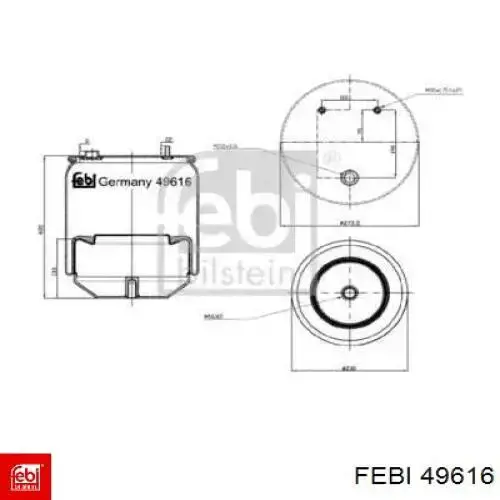 Пневмоподушка/Пневморессора моста заднього 49616 Febi