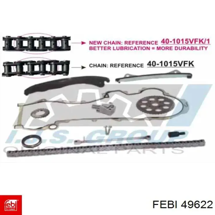 Ланцюг ГРМ, комплект Febi 49622 ціна, від 69.83 USD