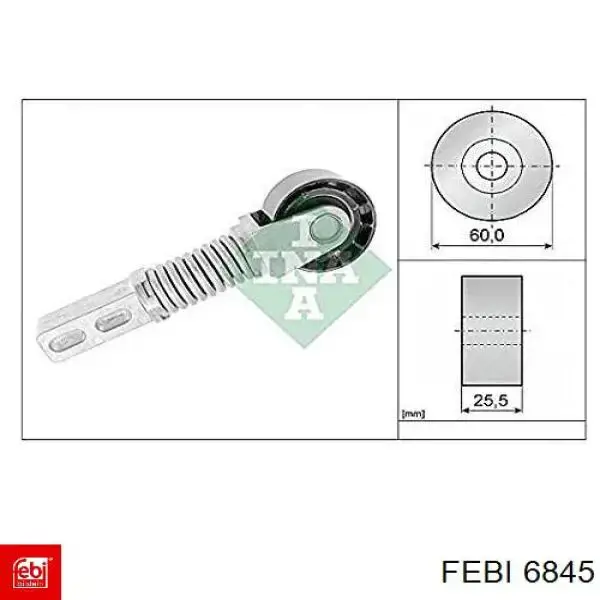 Сайлентблок ресори, передній 6845 Febi