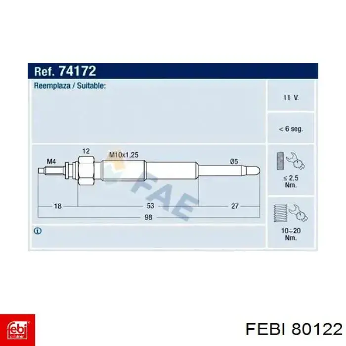 Тестер АКБ Febi 80122 ціна, від 1699.92 USD