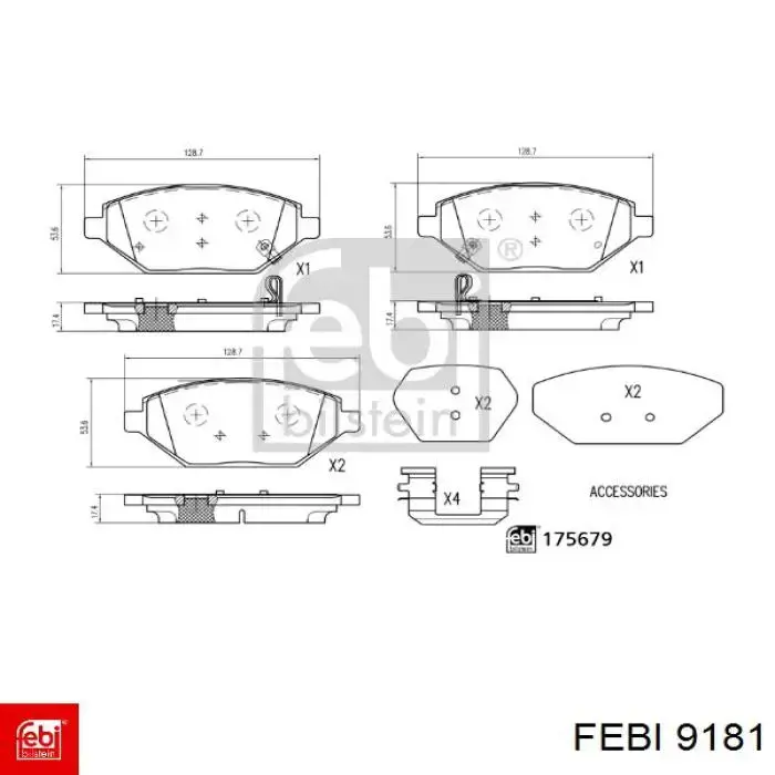 9181 Febi Кріплення переднього амортизатора