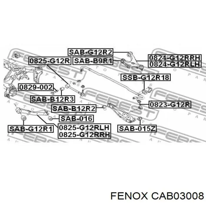 CAB03008 Fenox Сайлентблок верхнього важеля