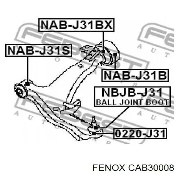 С/блок нижнього важеля Fenox CAB30008