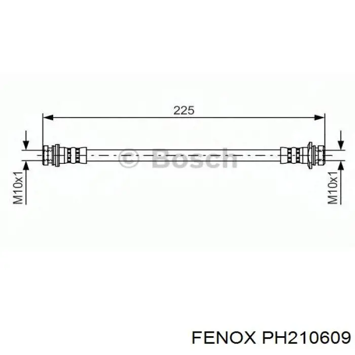 PH210609 Fenox шланг гальмівний задній