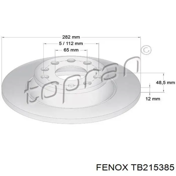 TB215385 Fenox диск гальмівний задній