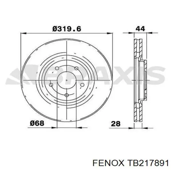 Диск переднього гальма Renault (RVI) 40206ET01A ціна, від 56.79 USD