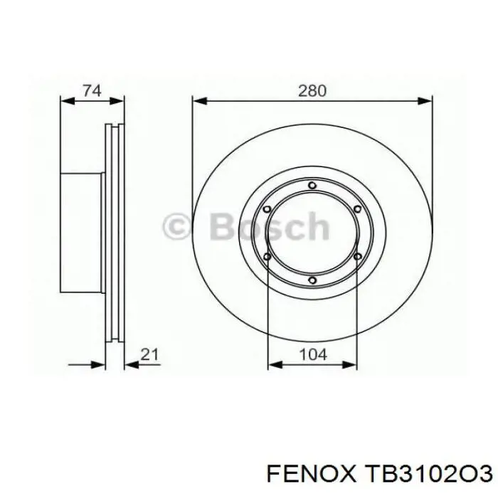 Диск переднього гальма Fenox TB3102O3 ціна, від 22.83 USD