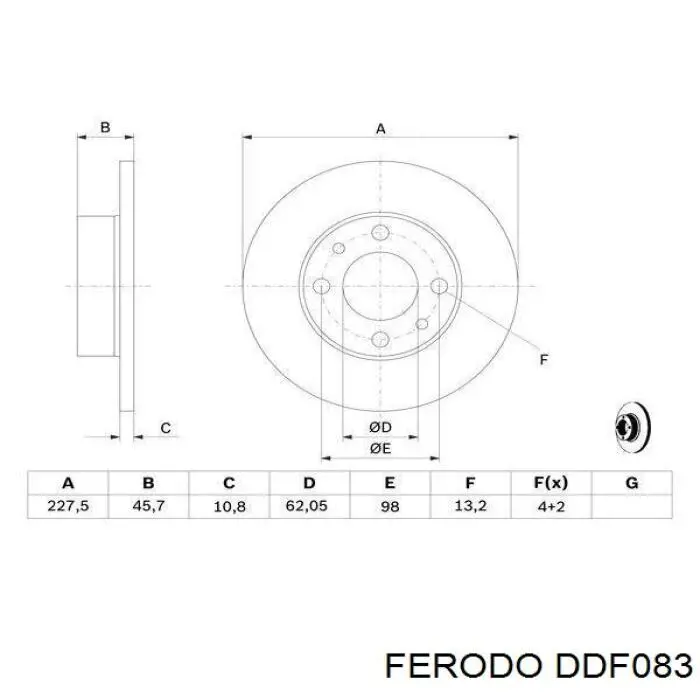 Гальмівні диски передні DDF083 Ferodo