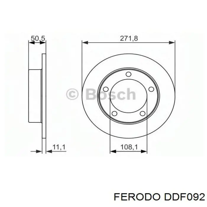 Диск гальмівний передній DDF092 Ferodo