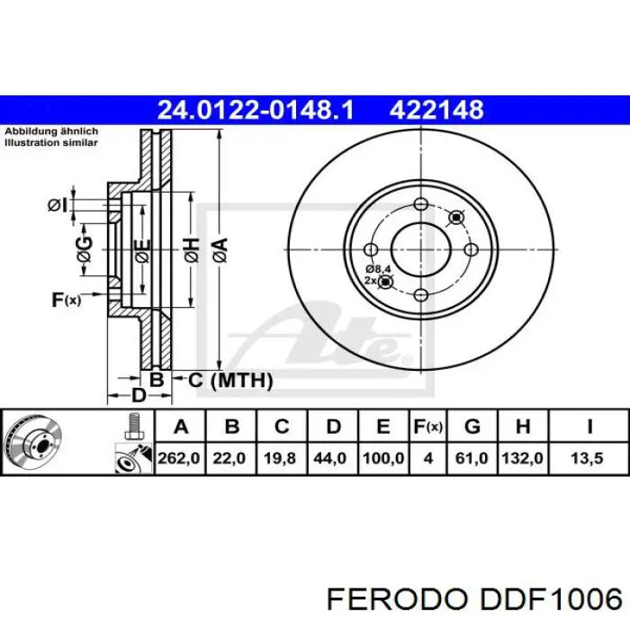 Купити DDF1006 Ferodo Ротор гальмівний