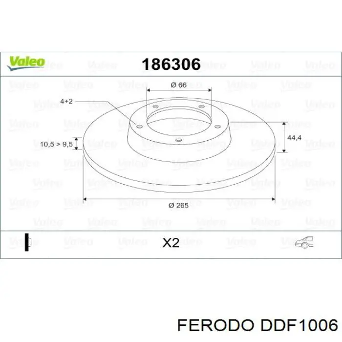 Гальмівні диски передні DDF1006 Ferodo