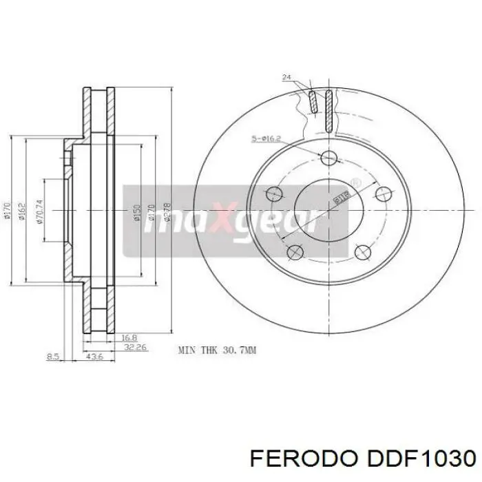 Купити DDF1030 Ferodo Ротор гальмівний