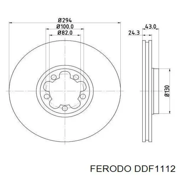 Диск гальмівний передній DDF1112 Ferodo