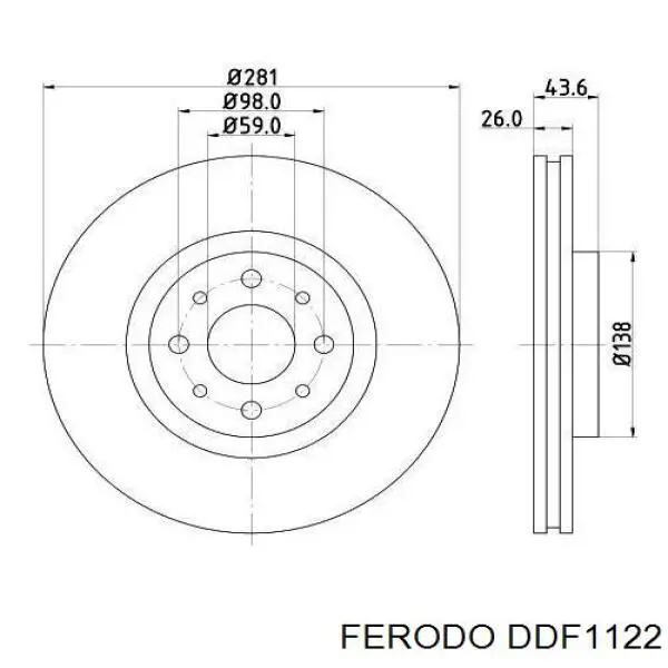Купити DDF1122 Ferodo Ротор гальмівний