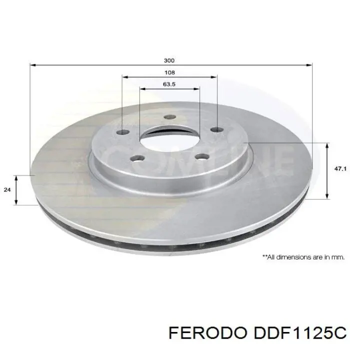 Гальмівні диски передні DDF1125C Ferodo