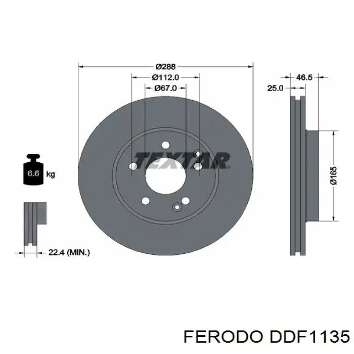 Купити DDF1135 Ferodo Ротор гальмівний