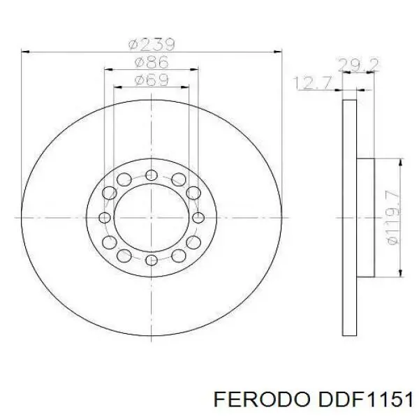 DDF1151 Ferodo Гальмо дискове переднє