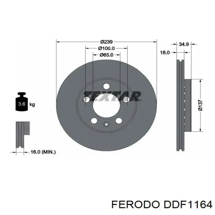 Гальмівні диски передні DDF1164 Ferodo