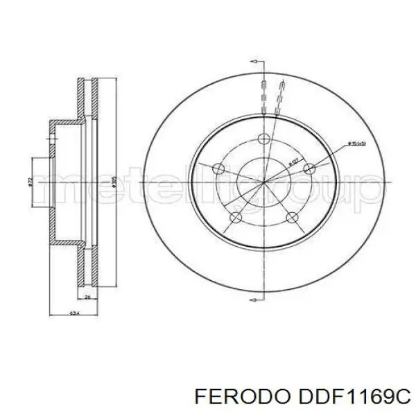 Диск гальмівний передній Ferodo DDF1169C