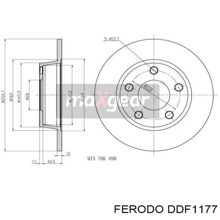 DDF1177 Ferodo диск гальмівний задній