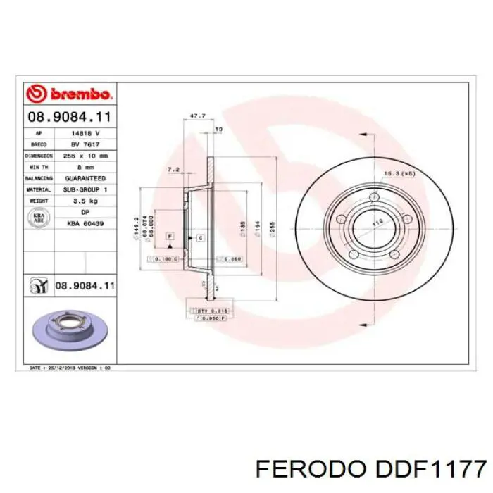 Задні дискові гальма Ferodo DDF1177 ціна, від 27.97 USD