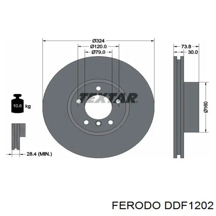 Купити DDF1202 Ferodo Ротор гальмівний