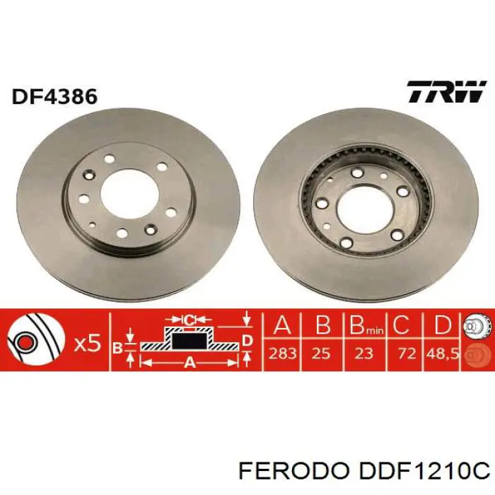 Гальмівні диски передні DDF1210C Ferodo