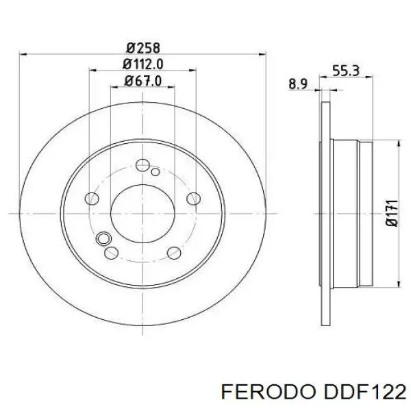 Диск гальмівний задній Ferodo DDF122