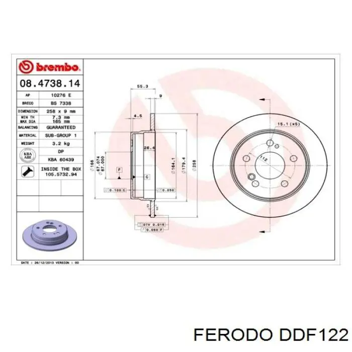 Задні дискові гальма Ferodo DDF122 ціна, від 24.39 USD