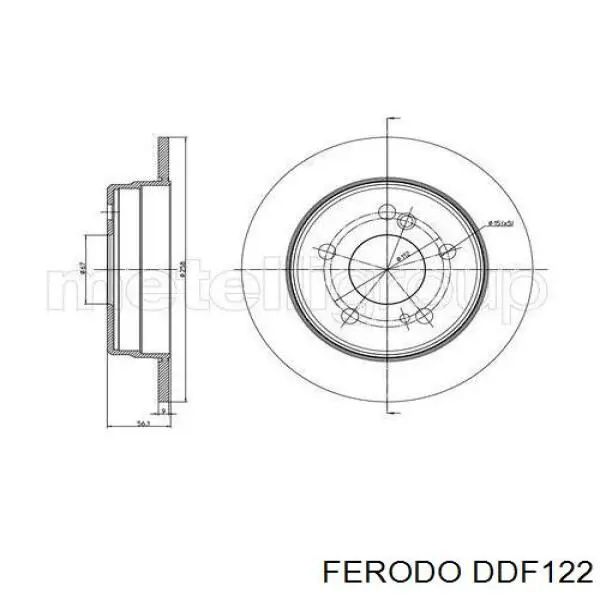 Купити DDF122 Ferodo Диск заднього гальма