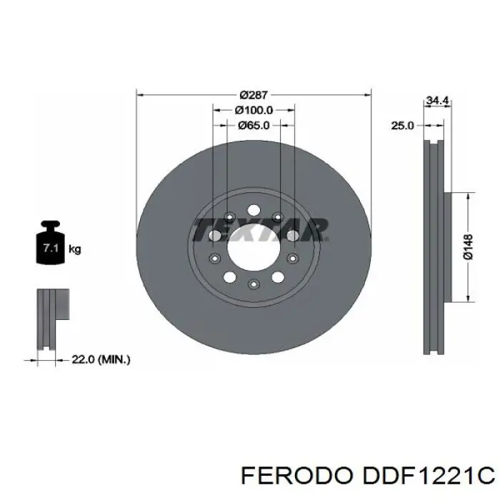 Гальмівні диски передні DDF1221C Ferodo