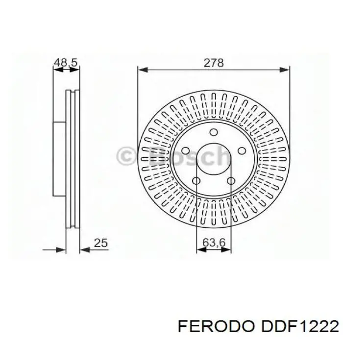 DDF1222 Ferodo Гальмо дискове переднє