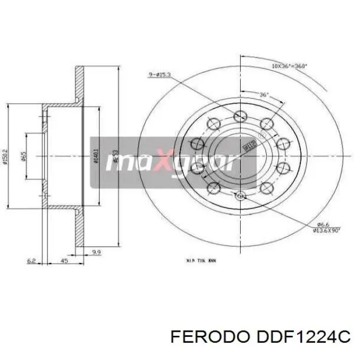Купити DDF1224C Ferodo Диск заднього гальма