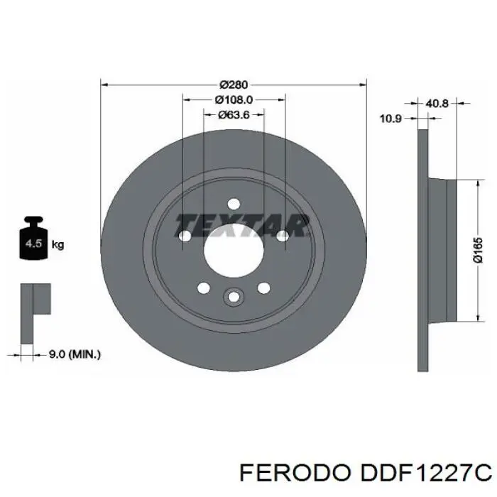 DDF1227C Ferodo Дискові гальма