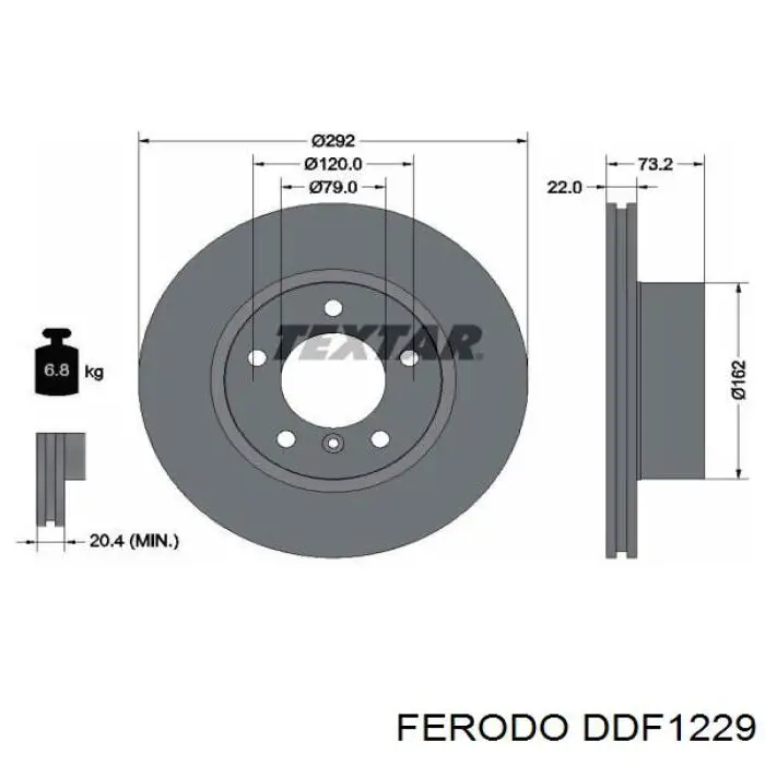 Гальмівні диски передні DDF1229 Ferodo
