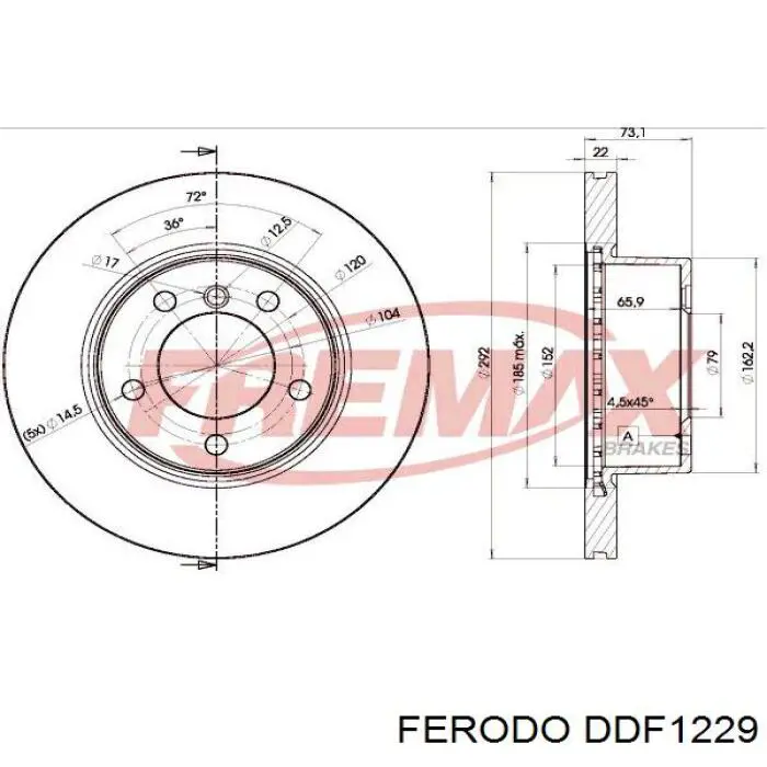 Купити DDF1229 Ferodo Ротор гальмівний