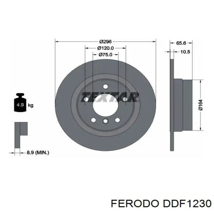 DDF1230 Ferodo диск гальмівний задній