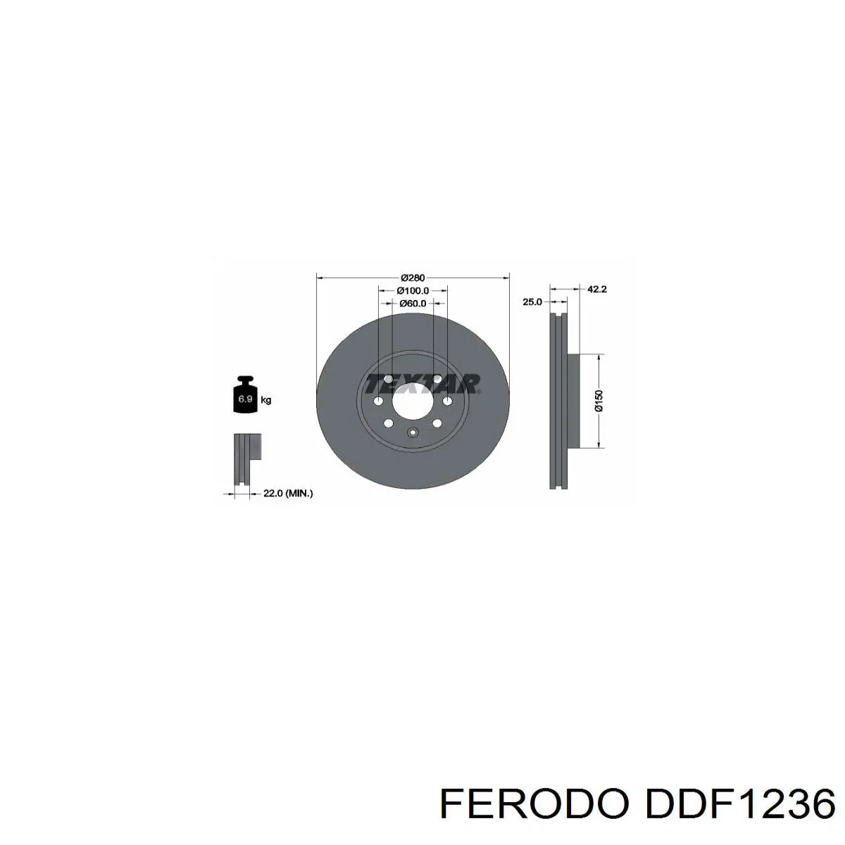 Купити DDF1236 Ferodo Ротор гальмівний