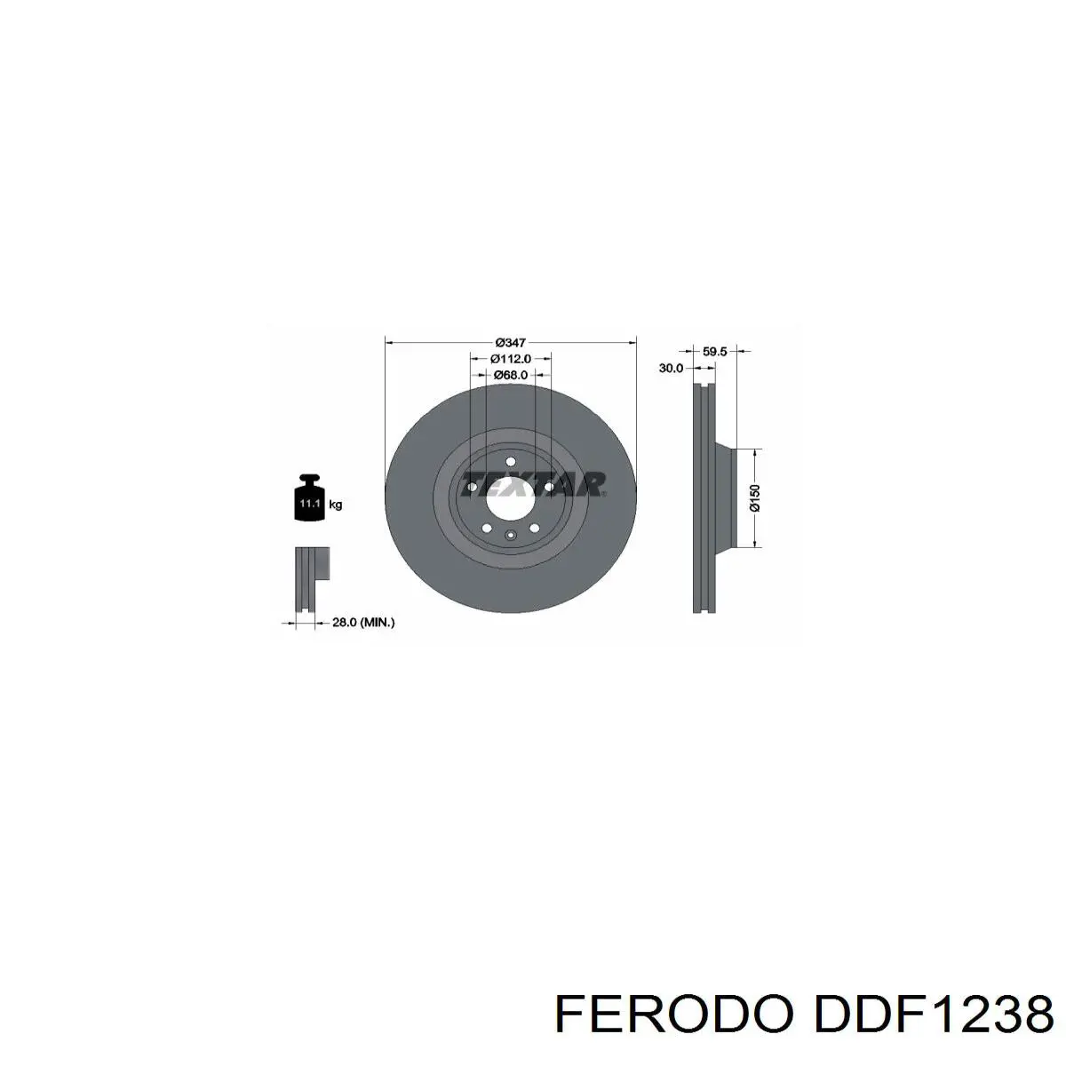 Гальмівні диски передні DDF1238 Ferodo