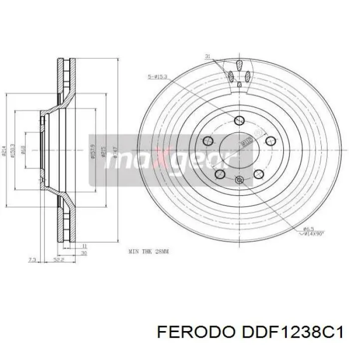 Гальмівні диски передні DDF1238C1 Ferodo