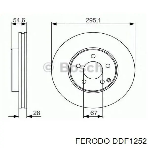 Гальмівні диски передні DDF1252 Ferodo